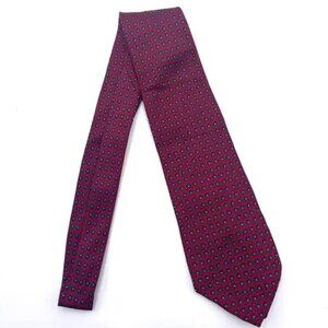 Lauren Ralph Lauren 100% Silk Tie Classic Fit Burgundy Blue Vintage